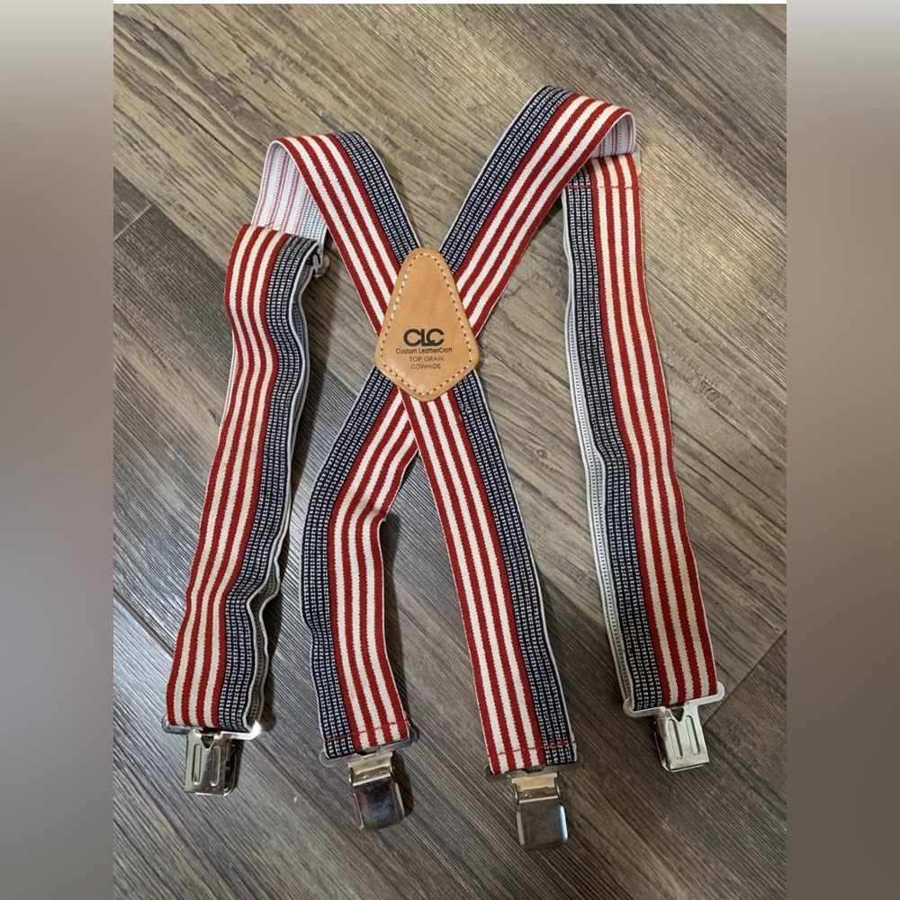 CLC American flag SUSPENDERS patriotic 2" wide USA